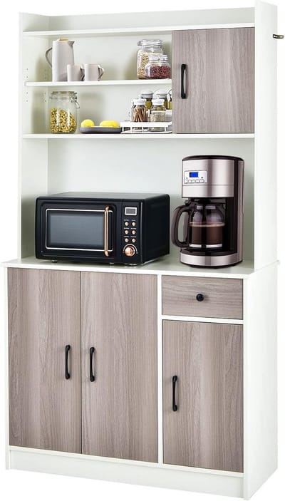 Keukenkast - Buffetkast – Organizer - Opbergkast - Kasten- Dressoir - Hout - Wit