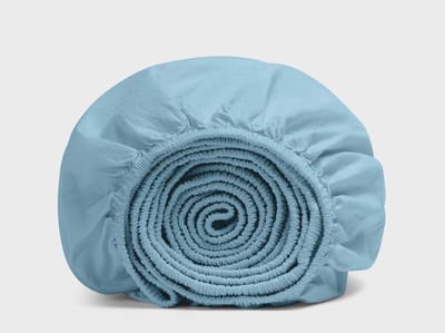 Yumeko hoeslaken percal katoen blauw 140x200x30 - Bio, eco & fairtrade