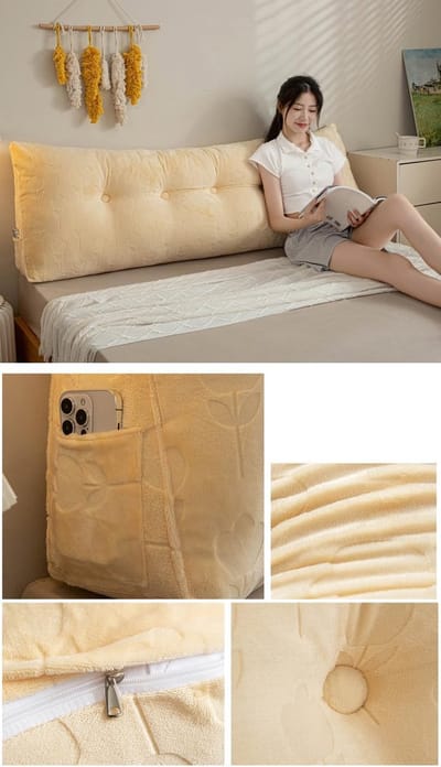 Wigvormig hoofdkussen - Leeskussen bed driehoek - Comfortabel lezen - Afneembare hoes - 100x20x50 cm