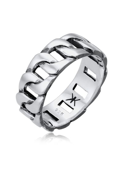 KUZZOI - Ring - Heren Statement Massief Trend Cool geoxideerd in 925 Sterling Zilver - Heren