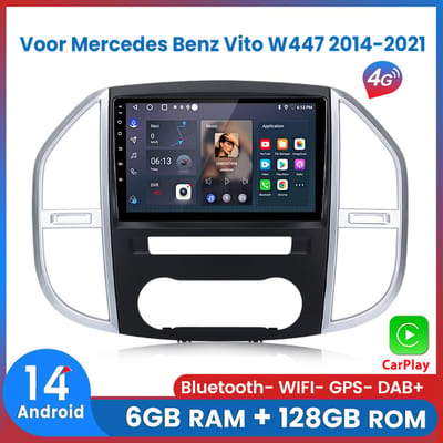 Awesafe 6+128GB Geschikt Voor Mercedes Benz Vito W447 2014-2021 Autoradio - 8 Kern V1PRO - Draadloze Carplay/Android Auto - GPS Navigatie - 4G WIFI - Ondersteuning voor 4G SIM - 2014 2015 2016 2017 2018 2019 2020 2021 W447