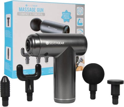 Silvergear Massage Gun - incl. 4 opzetstukken - Zwart