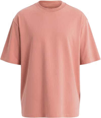 OMBRE T-shirt - Loose Fit - Katoen - Korte Mouw Roos S