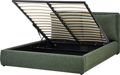 BAJONNA - Bed opbergruimte - Donkergroen - 160 x 200 cm - Polyester