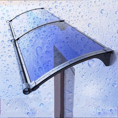 Luifel Voor Huisdeur - Regenscherm Overkapping - Bescherming Buiten - Hoog Draagvermogen - 45x130cm - Zwart Blauw