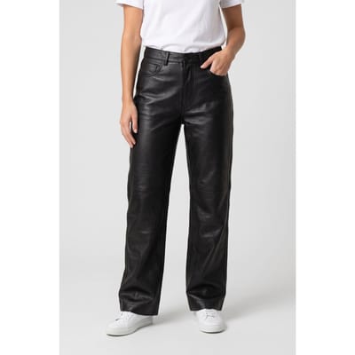 & Other Stories Es Toledo Leather Trousers Black Maat: 36 | Leren broeken Outlet | Dames | Zwart