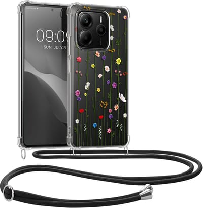 kwmobile telefoonhoesje geschikt voor Xiaomi Redmi Note 14 4G - Hoesje met telefoonkoord - Back cover voor smartphone - Case in meerkleurig / transparant