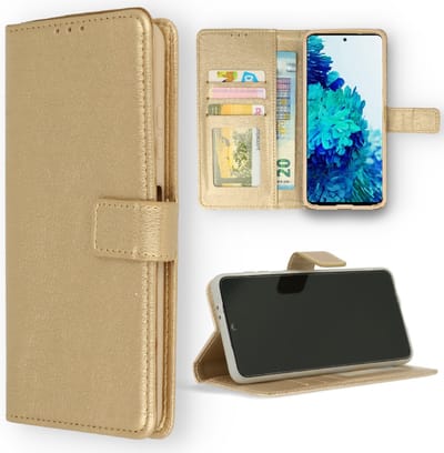 HB Hoesje Geschikt voor Oppo A52 - Goud - Portemonnee Book Case met Pasjeshouder en Magneetlipje