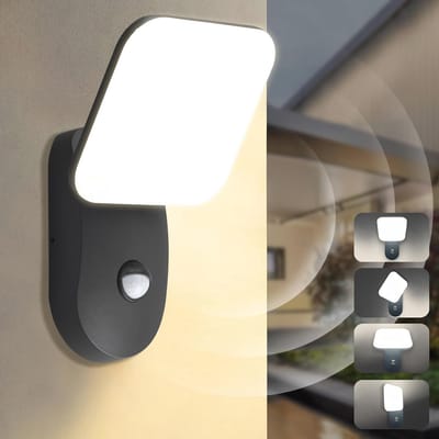 LED Buitenlamp Met Bewegingsmelder - Waterdichte Wandlamp voor Tuin en Garage - 18W 1600LM 3000K Warmwit
