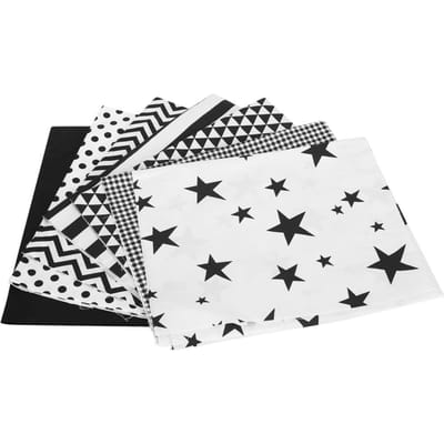 7 Stuks Katoen Stof Bloemen DIY Handgemaakt Patchwork Print Stof Naaien Ambacht 50x40cm white