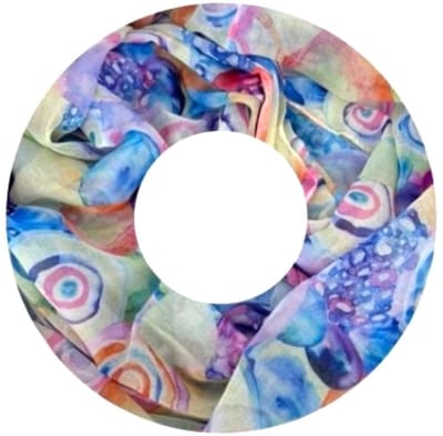 Dunne Colsjaal - Print - (20291#) - Blauw