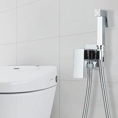 Handdoucheset voor Bidet, Handheld Bidetsproeier, Roestvrij Staal Handheld Bidet Sproeier, RVS Bidet Sprayer Kit, Met 40 Inch Explosieveilige Buis, Voor Badkamer, Balkon En Keuken(Zilver)