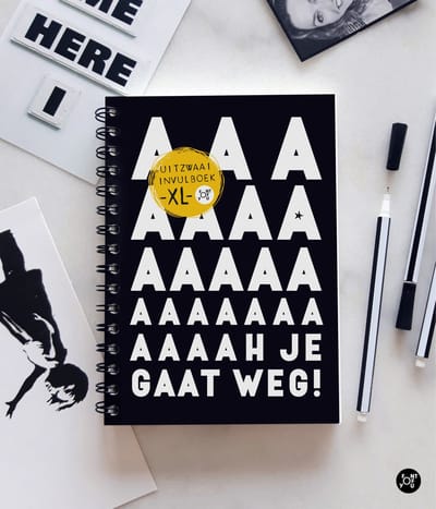 Invulboek | Afscheidsboek XL - Afscheid collega 'Aah je gaat weg' - Afscheidscadeau