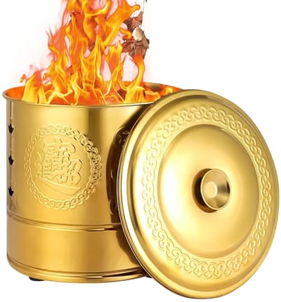 Papierbrander Roestvrijstaal - Verbrandingsoven Rituelen - Veilig Ceremonies - Met Draaggreep - 28 x 28 x 28 cm - Zilver