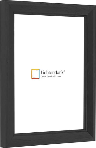 Fotolijst - Landelijke Stijl - Zwart met zichtbare houtnerf - Fotomaat 24x30 - Helder glas - Art.nr. 1055001224302