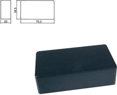 Boston HPC-50-BMN pickup cover, humbucker, plastic mat zwart, 70,2x67,6x20,0mm, geen gaten