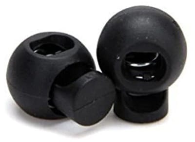 Bevestigingsclip XL met veer - Enkel gat - 30mm bol - Zwart
