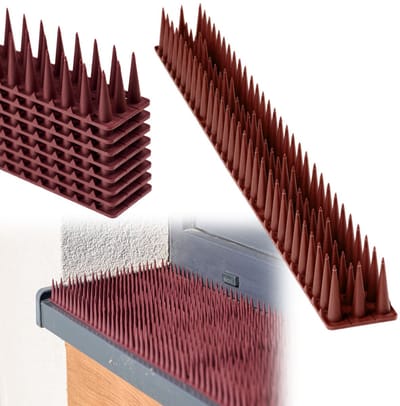 Anti-Duivenpinnen 8-delig – Kunststof Vogelwering Strips – Anti-Klim & Kattenverjager – 3,4 Meter Totale Lengte – Bruin