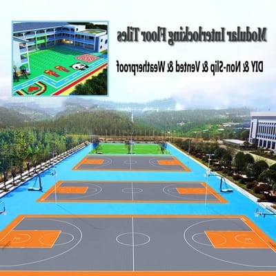 Modulaire Vloertegels - In elkaar grijpende Matten - Sporten Buiten - Weerbestendig Antislip - 50x50 cm - Blauw
