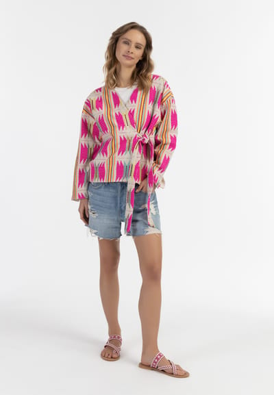 IZIA Wikkeljas Dames Roze Inca-patroon