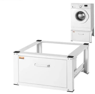 Hanimo Wasmachine Verhoger Met Lade - Wasmachineverhoger - Wasmachine Opbouwmeubel - Wasmachine Sokkel - 36cm Hoog - Wit - Universeel