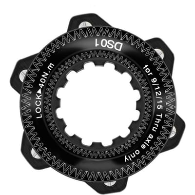 Adaptateur de verrouillage central de vélo en alliage d'aluminium, 6 trous, disque de vélo, verrouillage central, Conversion de moyeu, disque à 6 boulons noir
