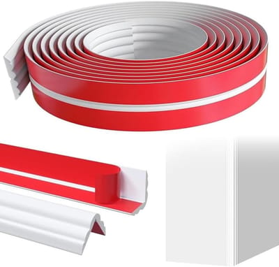 Decoratieve Mouldings, Zachte Plinten, Zelfklevend, 2 cm x 3.1 m, Ideaal voor Hoekbescherming, Randbescherming en Toepassing bij Deuren, Ramen en Vloeren
