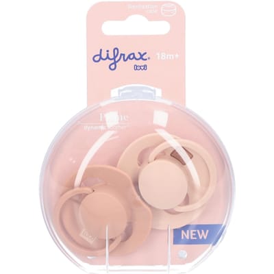 Difrax LOVI Fopspeen Dynamisch - Prime - 18+ Maanden - Beige & Bruin - 2 Stuks