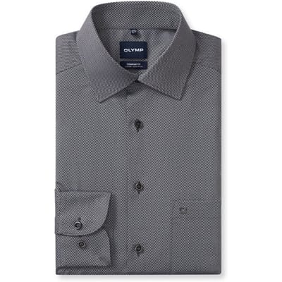 OLYMP Luxor Overhemd, Comfort Fit, New Kent, Zwart