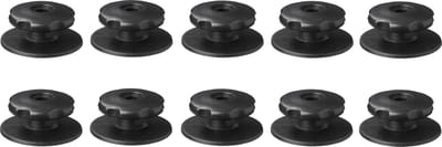 ProPlus Ronde koordhouder set - kunststof - zwart - Ø 29/38 x 17 mm - 10 stuks
