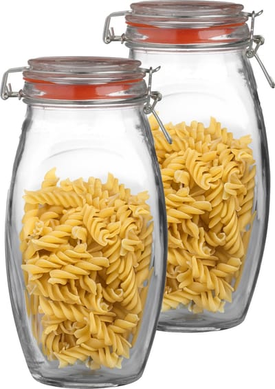 Urban Living Weckpot/inmaakpot - 2x - 1.9L - glas - beugelsluiting - D12 x H25 cm