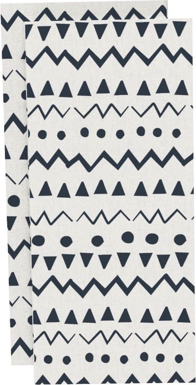 Bee's Wax - Eco Friendly Vaatdoek Set van 2 Stuks Ethno - Bamboe - Wit -