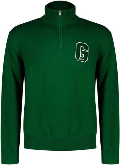 Gant Small Graphic Badge Half Rits Trui Groen M Man