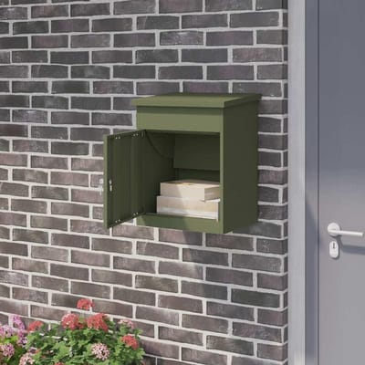 Pakketbox Tuin - Brievenbusbox - Veilig Pakketten Ontvangen - Afsluitbaar Grengelslot - 475 x 38 x 59 cm - Olijfgroen