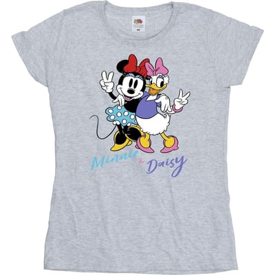 Disney Dames/Dames Minnie Mouse en Madeliefje T-shirt Katoen (Sportgrijs)