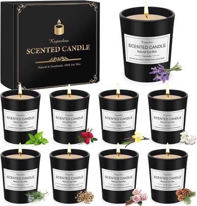 Geurkaars in Glas - Cadeauset met 9 Geurkaarsen voor Vrouwen