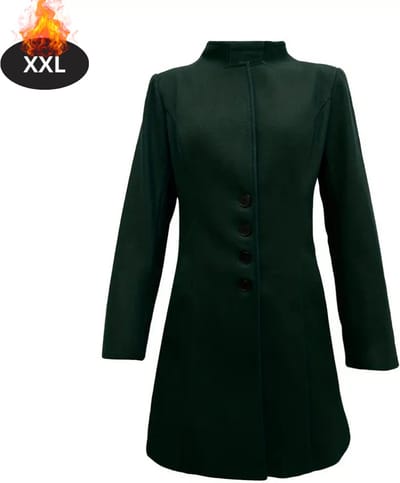 Livano Mantel Dames - Tussenmantel - Jas - Mantelpakje - Trenchcoat - Overjas - Overcoat - Winter - Donkergroen - XXL