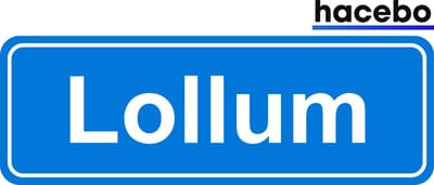 Hacebo - Plaatsnaam Sticker - 29x10 CM - Lollum sticker - Verkeersborden sticker - grappige cadeaus - Lollum