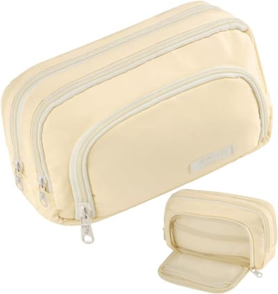 VHV - Pennenetui - Etui school - Pennenzak groot - Etui met 4 vakken - Lichtgewicht pennenmap - Grote pennenzak - Organizer etui - Schrijfwaren tas - Voor school - Voor college - Voor kantoor
