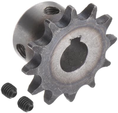 Roller Chain Tandwiel 12T voor Motoren - 12mm Bore x 3/8" Verdeling, A3 Koolstofstaal, Duurzaam en Betrouwbaar voor Machines