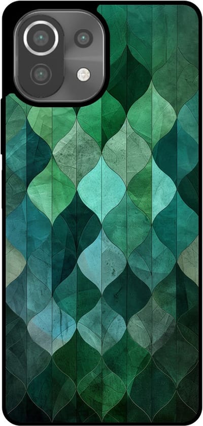 Smartphonica Telefoonhoesje Geschikt voor Xiaomi 11 Lite met groene bladeren opdruk - TPU backcover case green leafs design geschikt voor Xiaomi 11 Lite