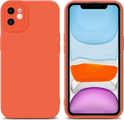 Cadorabo Hoesje geschikt voor Apple iPhone 12 in FLUID ORANJE - Beschermhoes gemaakt van flexibel TPU silicone Cover Fluid Case