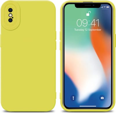 Cadorabo Hoesje geschikt voor Apple iPhone X / XS in FLUID GEEL - Beschermhoes gemaakt van flexibel TPU silicone Cover Fluid Case