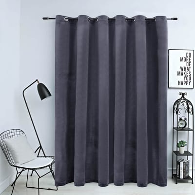 vidaXL - Gordijn - verduisterend - met - ringen - 290x245 - cm - fluweel - antraciet