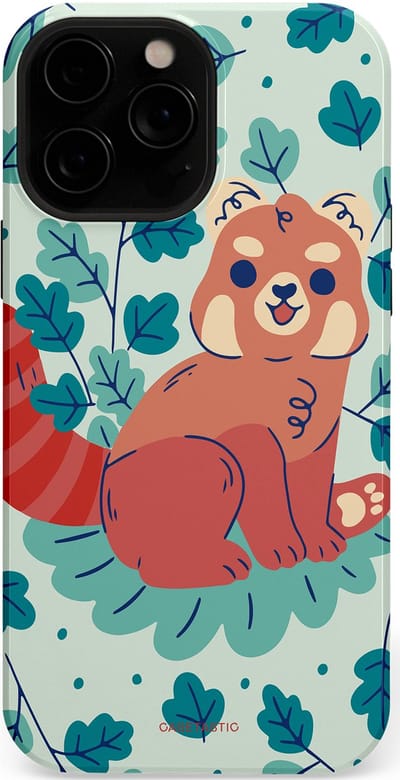 Casetastic Hoesje Geschikt voor Apple iPhone 13 Pro Max Magsafe - Stijlvolle Beschermende Duo-layer Case - Rode panda tuin