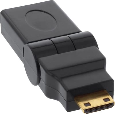 Mini HDMI - HDMI adapter - 180° draaibaar (boven/beneden) - versie 1.4 (4K 30Hz)