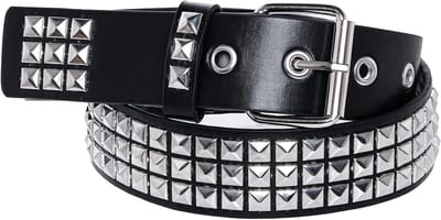 Y2K Leren Buckle Riem voor Mannen en Vrouwen - Veelzijdige Punk Hip Hop Cosplay Riem in Zwart, One Size