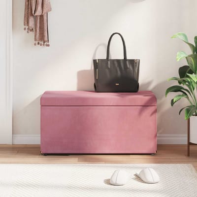 vidaXL - Kruk - Roze - 81 - x - 41 - x - 40 - cm - Velvet - en - Geengineerd - Hout