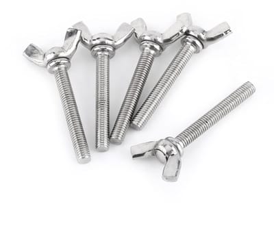 Dailygoods - Artillery 5 stuks M6 vleugelschroeven, DIN316 304 roestvrij staal, duimvlindervleugels, handschroeven, schroeven voor vleugelmoer, machinebevestiging (M6 x 12 mm)