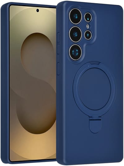TUNIQ telefoonhoesje voor Samsung Galaxy S25 Ultra - MagSafe met ringstand - Donkerblauw